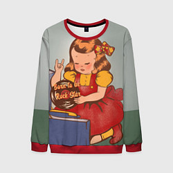 Мужской свитшот Девочка с виниловой пластинкой - рождена быть звез