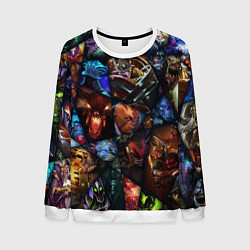 Свитшот мужской Мозаика персонажи Dota 2, цвет: 3D-белый
