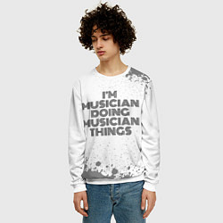 Свитшот мужской I am doing musician things, цвет: 3D-белый — фото 2