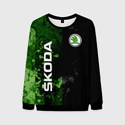 Мужской свитшот Skoda черно зеленый