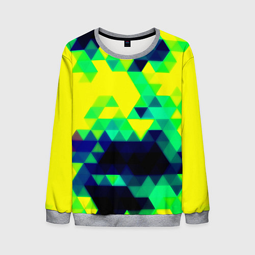 Мужской свитшот Yellow green texture / 3D-Меланж – фото 1
