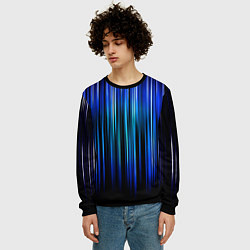 Свитшот мужской Neon line stripes, цвет: 3D-черный — фото 2