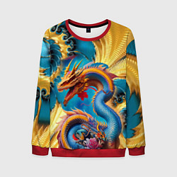 Свитшот мужской Japanese dragon - tattoo - irezumi - art, цвет: 3D-красный