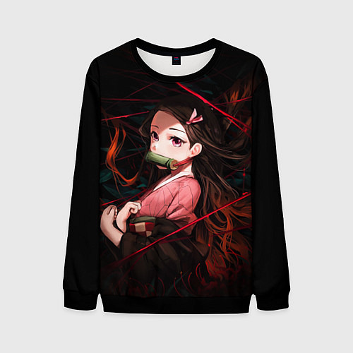 Мужской свитшот Nezuko Demon Slayer art / 3D-Черный – фото 1