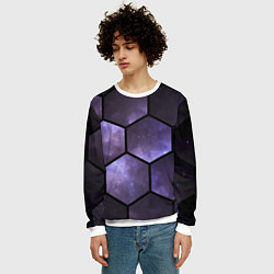 Свитшот мужской Звездные соты, цвет: 3D-белый — фото 2