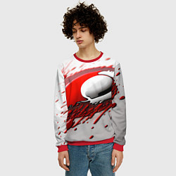 Свитшот мужской Красные абстрактные брызги, цвет: 3D-красный — фото 2