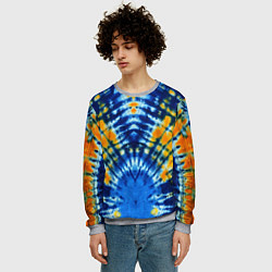 Свитшот мужской Tie dye стиль хиппи, цвет: 3D-меланж — фото 2