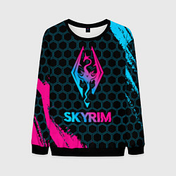 Мужской свитшот Skyrim - neon gradient