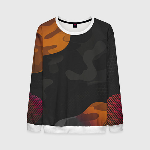 Мужской свитшот Необычный камуфляж / 3D-Белый – фото 1