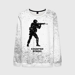 Мужской свитшот Counter Strike с потертостями на светлом фоне