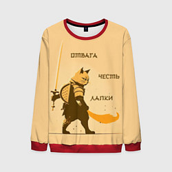 Свитшот мужской Кот-воин, цвет: 3D-красный