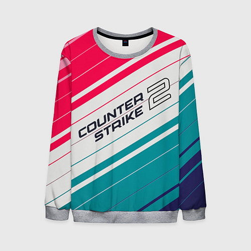 Мужской свитшот Counter strike 2 полосы / 3D-Меланж – фото 1