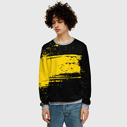 Свитшот мужской Желтое граффити, цвет: 3D-меланж — фото 2