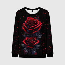 Свитшот мужской Готические розы в космосе, цвет: 3D-черный