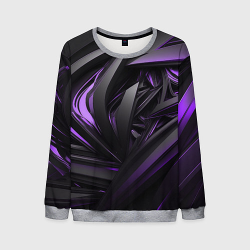Мужской свитшот Черно-фиолетовые объекты / 3D-Меланж – фото 1