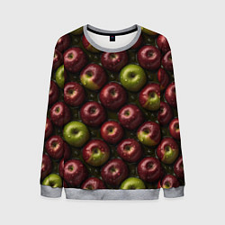 Свитшот мужской Сочная текстура из яблок, цвет: 3D-меланж