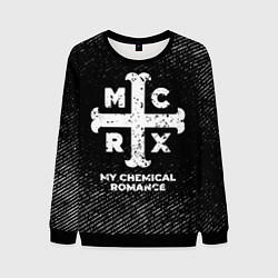 Мужской свитшот My Chemical Romance с потертостями на темном фоне