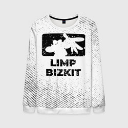 Мужской свитшот Limp Bizkit с потертостями на светлом фоне