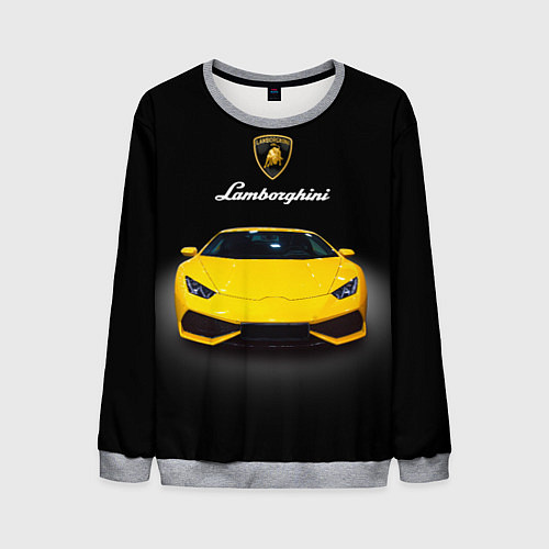 Мужской свитшот Итальянский спорткар Lamborghini Aventador / 3D-Меланж – фото 1