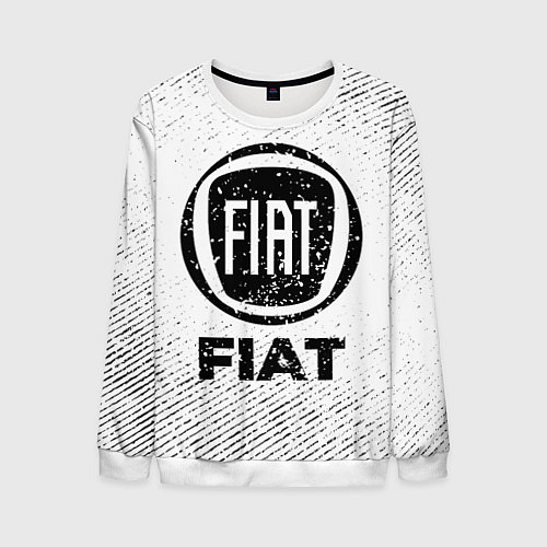 Мужской свитшот Fiat с потертостями на светлом фоне / 3D-Белый – фото 1