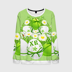 Свитшот мужской Пасхальная, цвет: 3D-белый