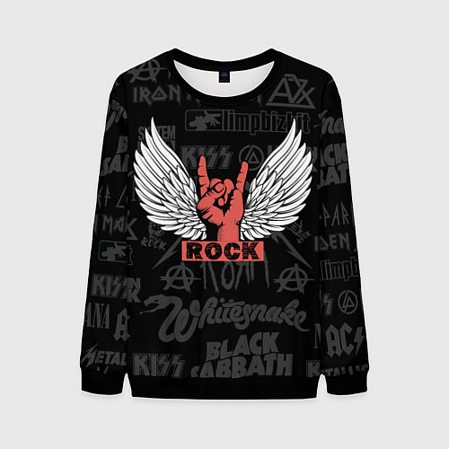 Мужской свитшот Рок хэви-метал / 3D-Черный – фото 1