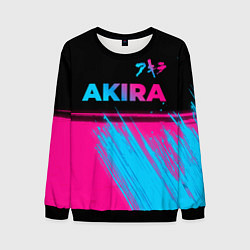 Свитшот мужской Akira - neon gradient: символ сверху, цвет: 3D-черный