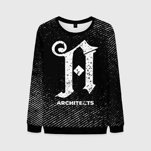 Мужской свитшот Architects с потертостями на темном фоне / 3D-Черный – фото 1