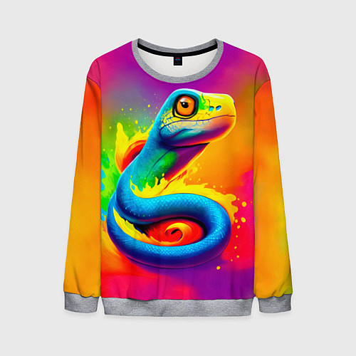 Мужской свитшот Змейка в красках / 3D-Меланж – фото 1