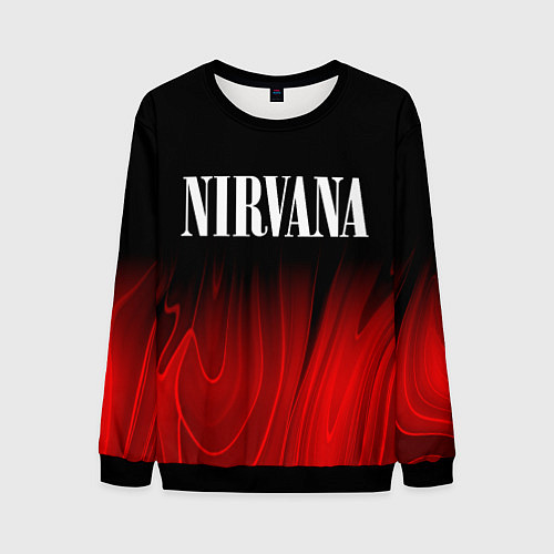 Мужской свитшот Nirvana red plasma / 3D-Черный – фото 1