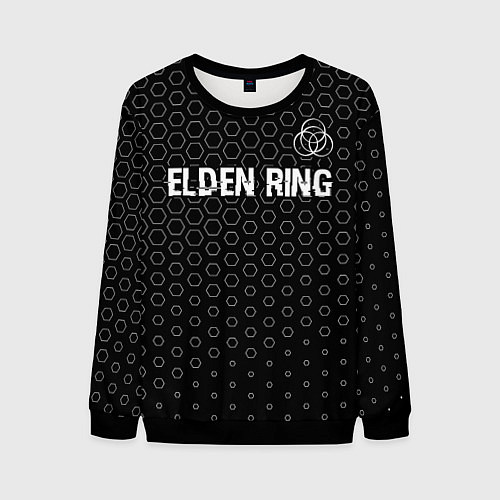 Мужской свитшот Elden Ring glitch на темном фоне: символ сверху / 3D-Черный – фото 1