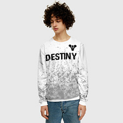 Свитшот мужской Destiny glitch на светлом фоне: символ сверху, цвет: 3D-белый — фото 2