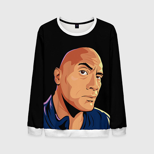 Мужской свитшот Дуэйн Джонсон бровь / 3D-Белый – фото 1
