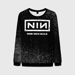 Свитшот мужской Nine Inch Nails с потертостями на темном фоне, цвет: 3D-черный