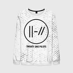 Свитшот мужской Twenty One Pilots glitch на светлом фоне, цвет: 3D-белый