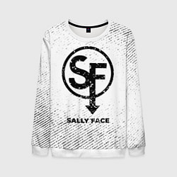 Мужской свитшот Sally Face с потертостями на светлом фоне