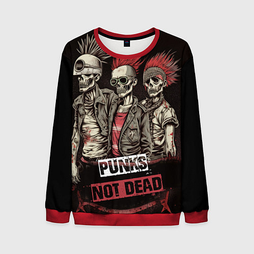 Мужской свитшот Punks not dead / 3D-Красный – фото 1