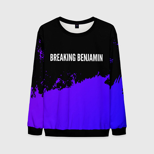 Мужской свитшот Breaking Benjamin purple grunge / 3D-Черный – фото 1