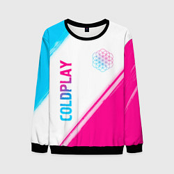 Мужской свитшот Coldplay neon gradient style: надпись, символ