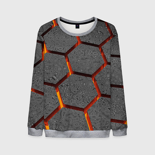 Мужской свитшот Металлические плиты и лава / 3D-Меланж – фото 1