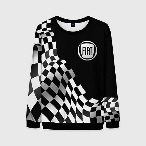 Мужской свитшот Fiat racing flag / 3D-Черный – фото 1