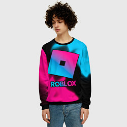 Свитшот мужской Roblox - neon gradient, цвет: 3D-черный — фото 2
