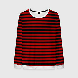 Свитшот мужской Темно-красные полосы, цвет: 3D-белый
