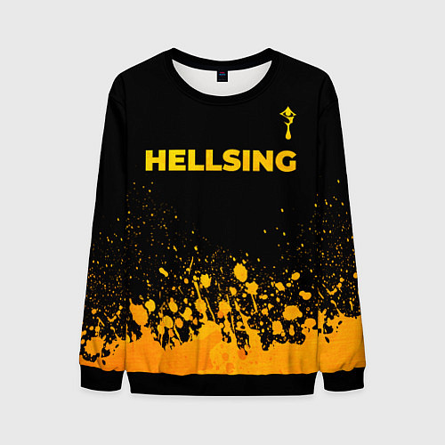 Мужской свитшот Hellsing - gold gradient: символ сверху / 3D-Черный – фото 1