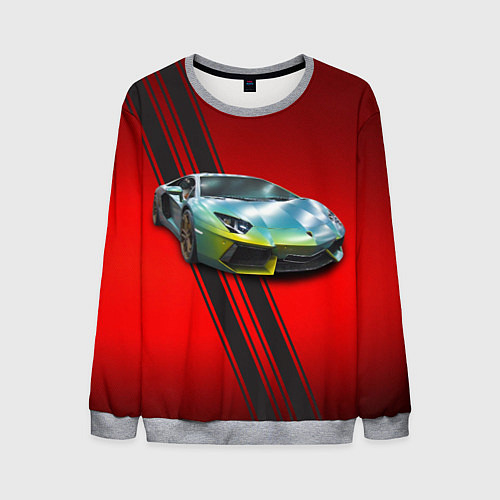 Мужской свитшот Итальянский суперкар Lamborghini Reventon / 3D-Меланж – фото 1