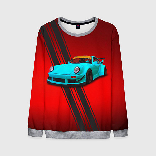 Мужской свитшот Немецкий спортивный автомобиль Porsche 911 / 3D-Меланж – фото 1