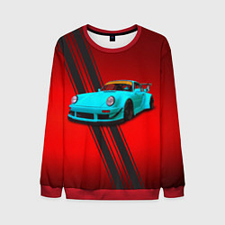 Свитшот мужской Немецкий спортивный автомобиль Porsche 911, цвет: 3D-красный