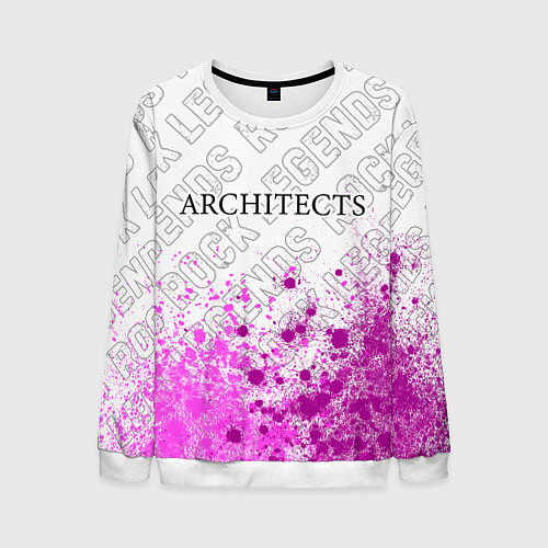 Мужской свитшот Architects rock legends: символ сверху / 3D-Белый – фото 1
