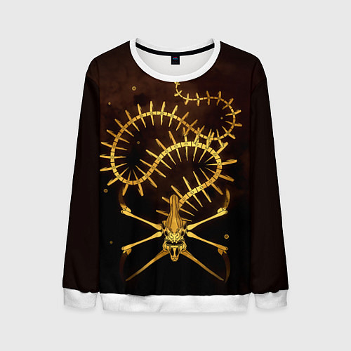 Мужской свитшот Subnautica скелет морского чудовища / 3D-Белый – фото 1