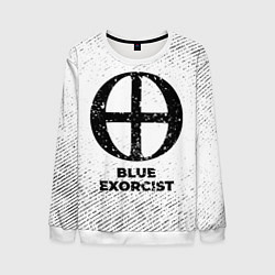 Свитшот мужской Blue Exorcist с потертостями на светлом фоне, цвет: 3D-белый